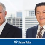 John Jansonius and David Schlottman with Jackson Walker logo