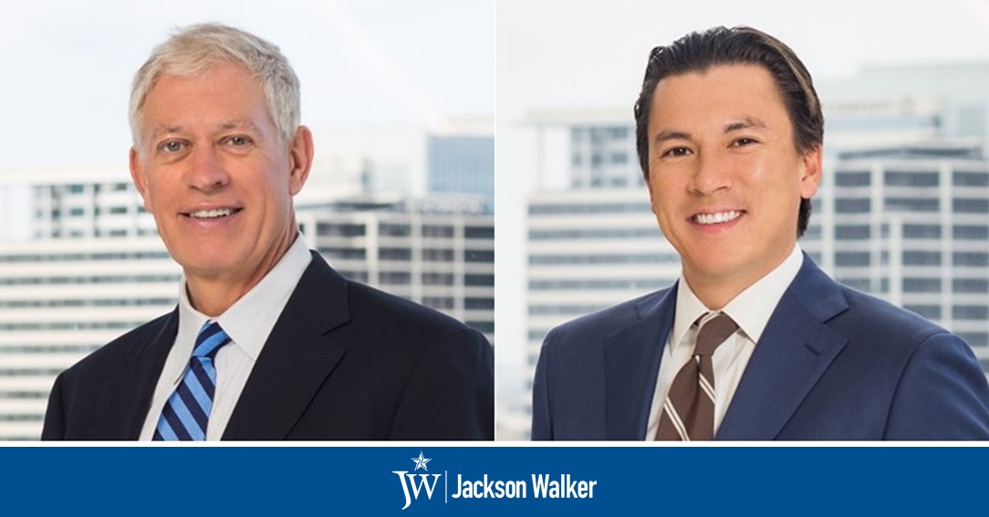 John Jansonius and David Schlottman with Jackson Walker logo
