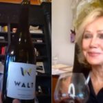 John Jackson and Kathryn Walt Hall dduring Globalaw virtual wine tasting event