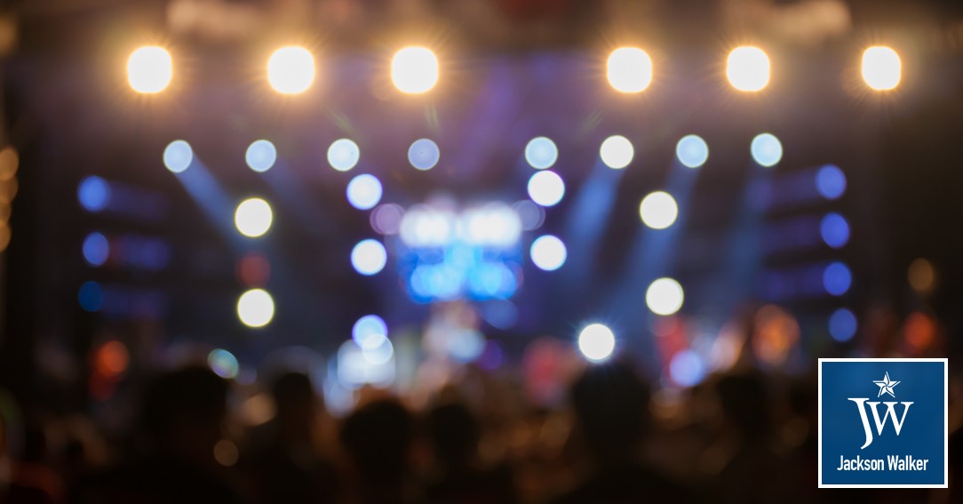 Concert venue with Jackson Walker logo