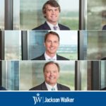 Fort Worth attorneys Allison Allman, Brett Epstein, Albon Head, Joel Heydenburk, Adam Plumbley, Robby Reeb, Joe Regan, Jay Rutherford, and Len Wade with JW logo