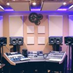 Music studio with Jackson Walker logo