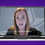 Sarah Mitchell Montgomery on WFAA pictured in laptop with purple laptop