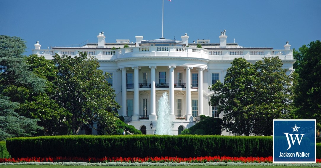 The White House in Washington DC with JW logo