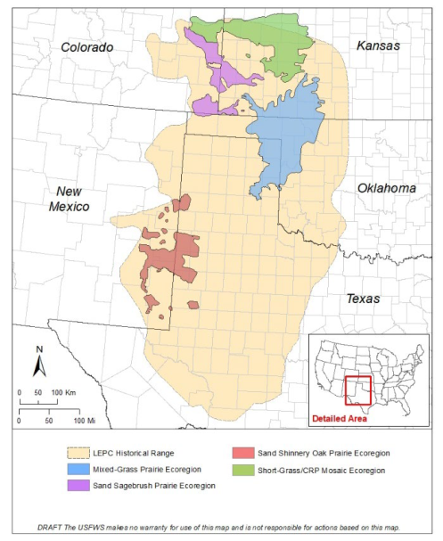 USFWS lesser prairie-chicken's four ecoregions
