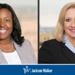 Jamila Brinson and Julia Mann with Jackson Walker logo