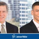Bob Latham and Miguel Ortiz with Jackson Walker logo