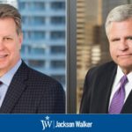 Paul Watler and Stacy Allen with Jackson Walker logo