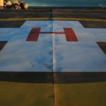 Hospital helipad with Jackson Walker logo
