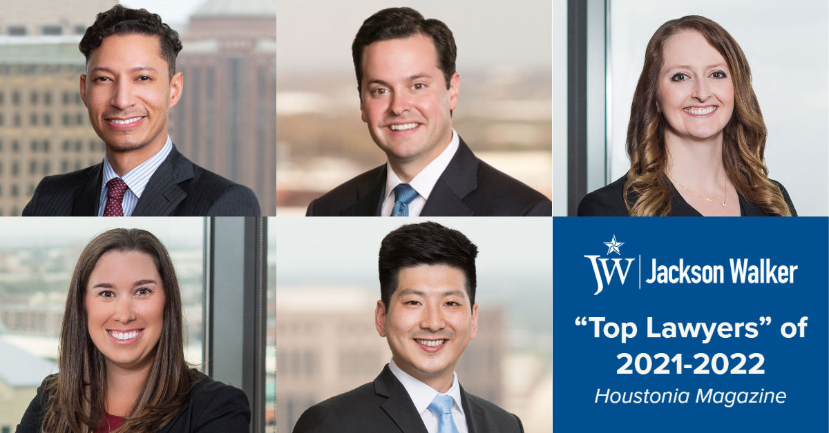 'Houstonia' Lists Jackson Walker Attorneys as "Top Lawyers" in Best of