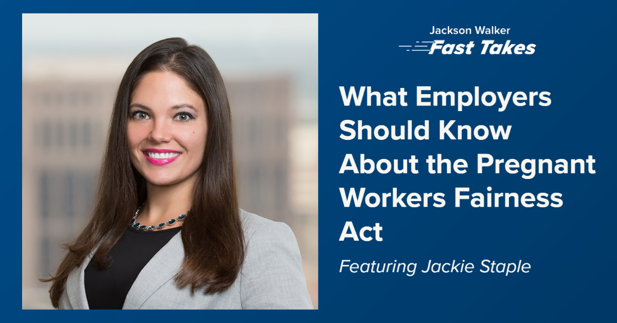 Jackie Staple on the Pregnant Workers Fairness Act as an