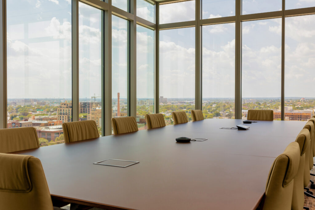Conference rooms are named after key areas and landmarks of San Antonio, including rooms named The Pearl, Trinity, Hemisfair, The Alamo, and Broadway.