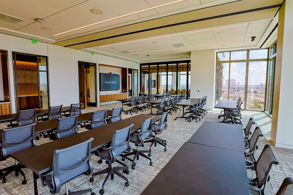 The large conference space on Level 12 includes a skyfold that can open up to host 1,633 square feet of space.